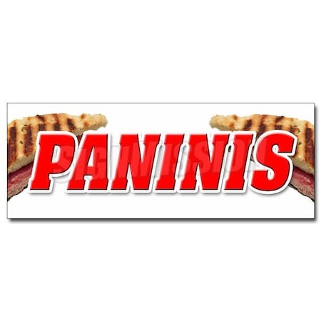 Signmission PANINIS DECAL sticker sandwich hot concession panini pressed Cuban food, D-12 Paninis D-12 Paninis